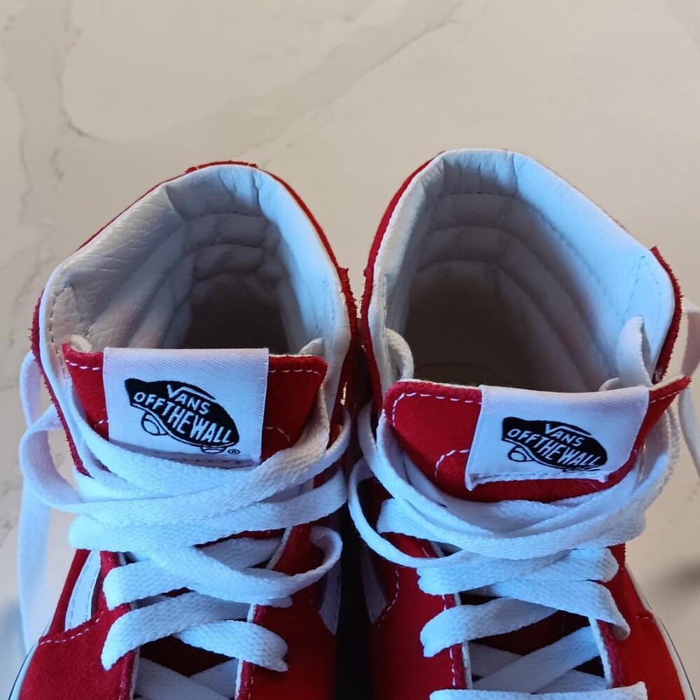 VANS Kids Hightop Sk8-Hi Red Sneakers Size 13.5 - Picture 7 of 15